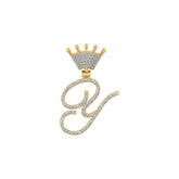 Y Initial With Crown 10K Yellow Gold & Diamond Pendant